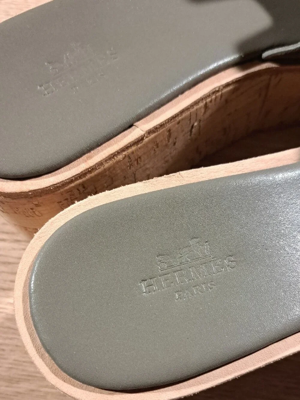 Unbranded Olive Suede Cork EZE 30 Style Platform Slides 8